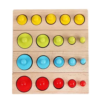 

Kid Montessori Toy Colorful Socket Cylinder Set Beech Wood Multicolor Blocks Early Educational Math Teaching Toy For Children