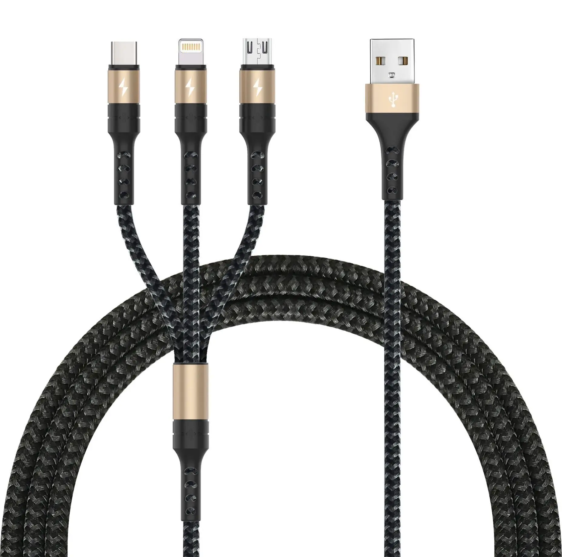 

3 In1 Mobile Phone Data Cable Type C Micro For iPhone X 8 7 6 Plus 2A Fast Charger iPad Sam sung Charging Microusb mini USB