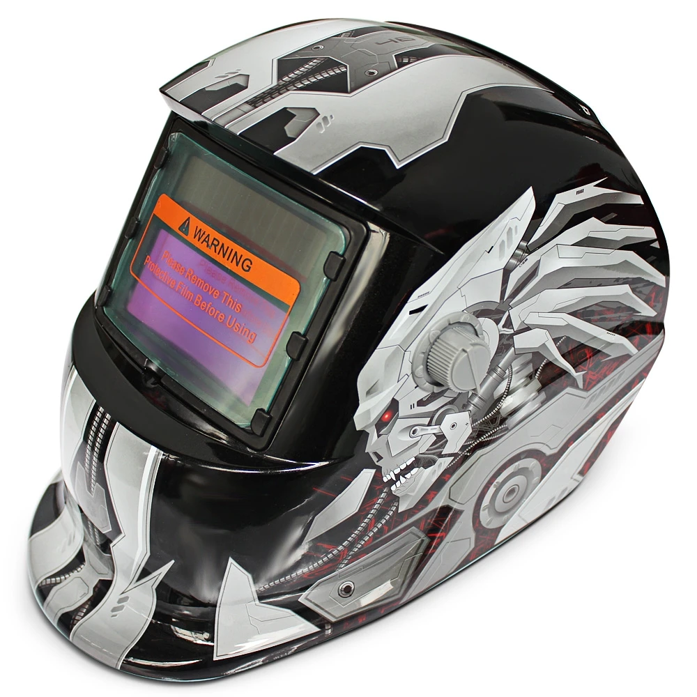 

Welding Helmets Solar Energy Automatic Changeable Light Electric Welding Protective Helmet With Hero Character Pattern Welder