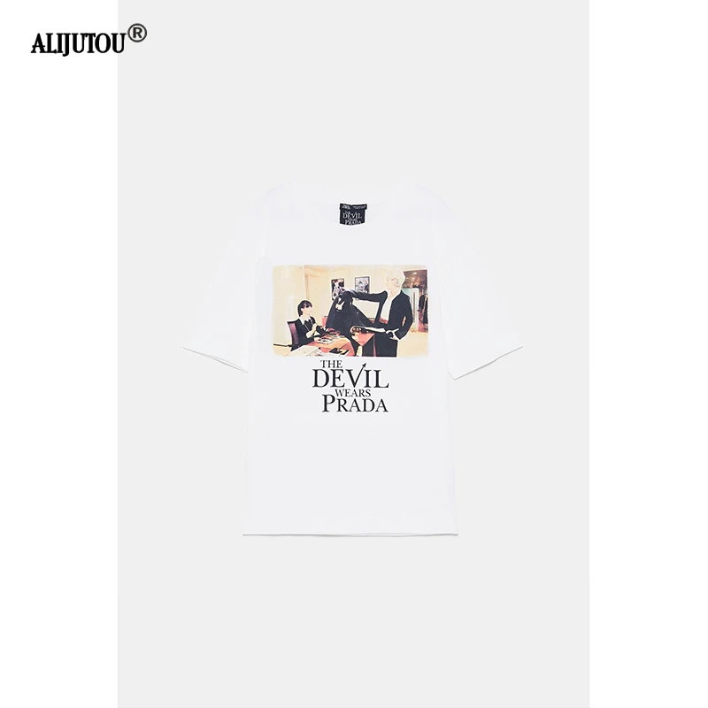 Zaraing Summer Short Sleeve Movie T-shirt The Devil Wears Prada Printed Cotton Women Tshirt 2019 new Female Tops Clothing tee