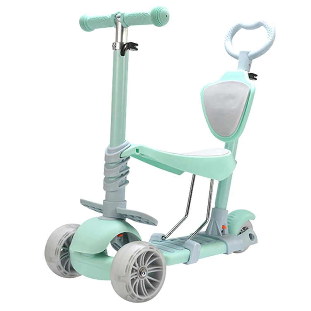 

New 5 In 1 Double Mode Scooter With Three Wheels For Children Sit Ride With Light-Emitting Aluminium Alloy Kids Children Scooter