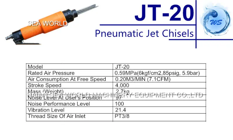 Пневматический струйный долото, воздушный игольчатый пистолет, JT-20