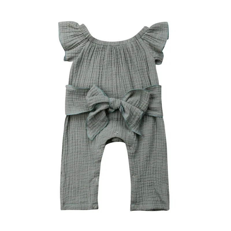 

Toddler Baby Girl Summer Romper Short Sleeve Green Jumpsuit Harem Long Trousers Baby Girl Cotton Romprer Hot Sale Girls Overalls