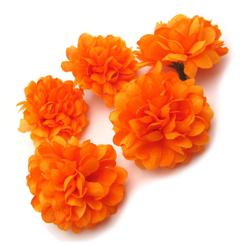 New 30pcs Daisy Artificial Fake flower Silk Spherical Heads Bulk Wedding Party Decor,Orange