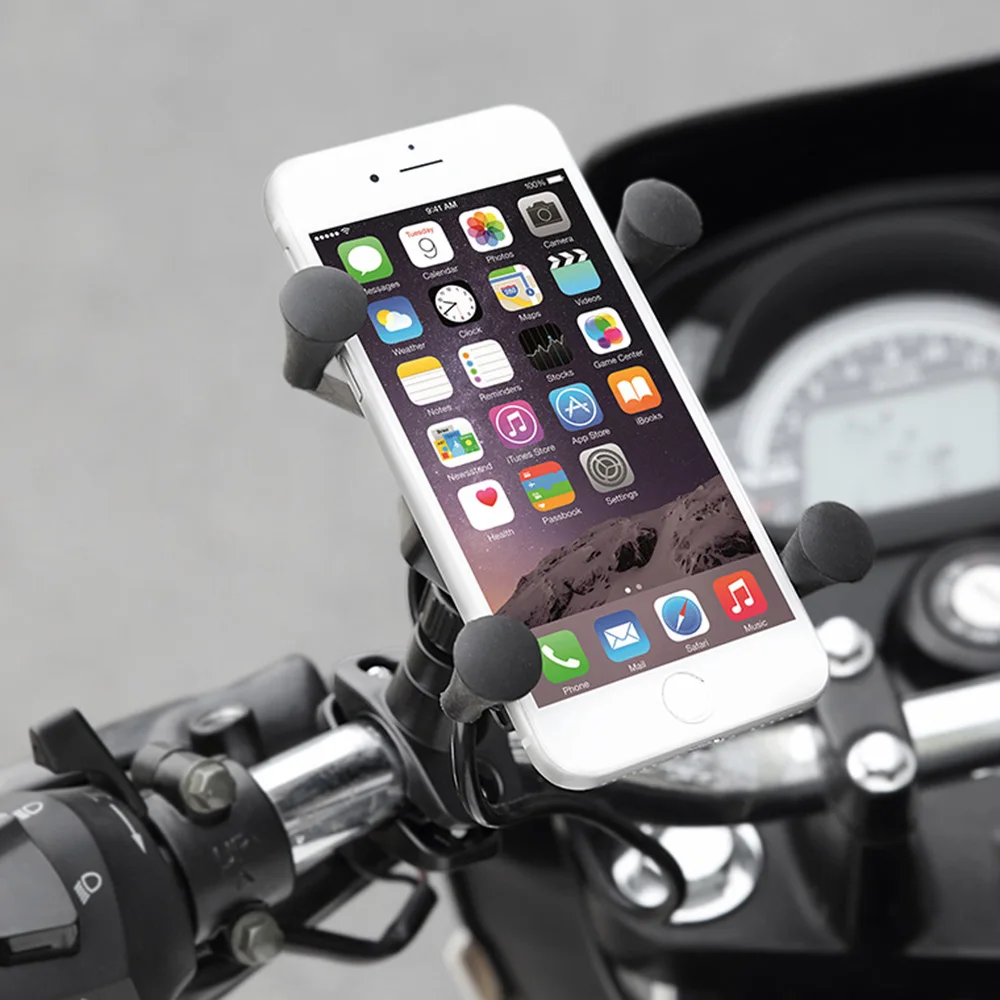 Mobile Phone Holder Rack Navigation Bracket USB Charging 360 Degree Rotation for Electric Car Motorcycle