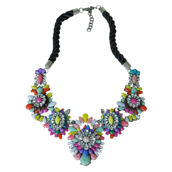

Luxury chain necklace Choker Rhinestone Crystal Bohemia Colorful Beach Jewelry