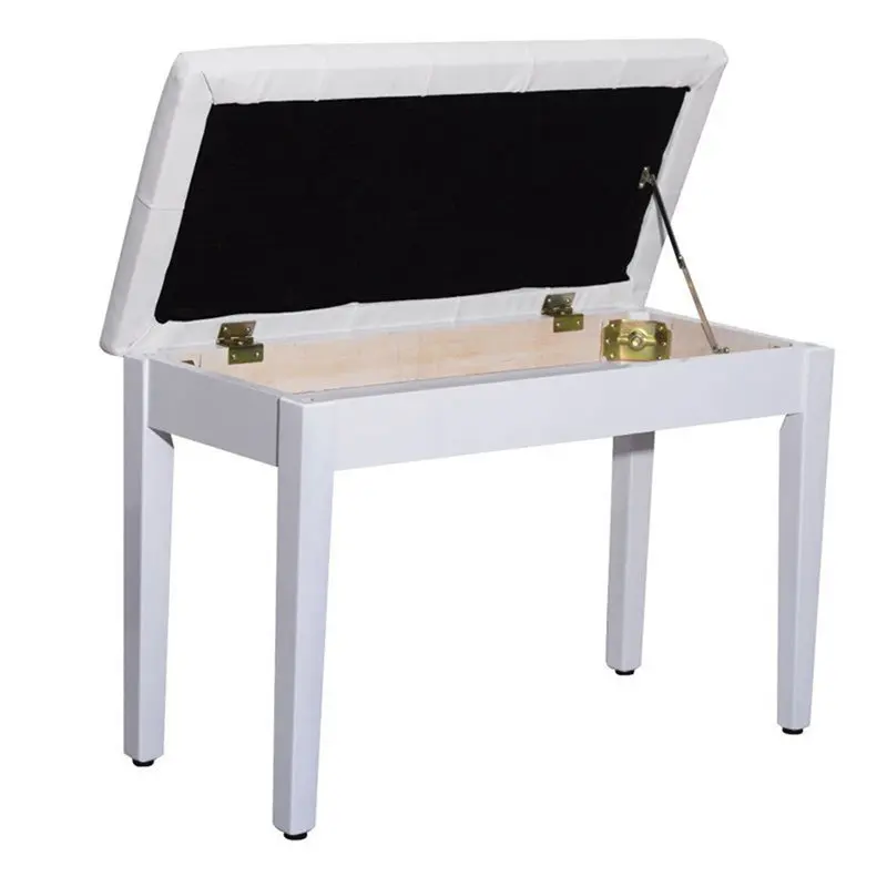 White Ebony Wood Leather Piano Chair Padded Piano Seat Bar Chairs Storage Double Duet Leather Wood Piano Stool Chair White Ebony Wood Leather Piano Chair Padded Piano Seat Bar Chairs Storage Double Duet Leather Wood Piano Stool Chair