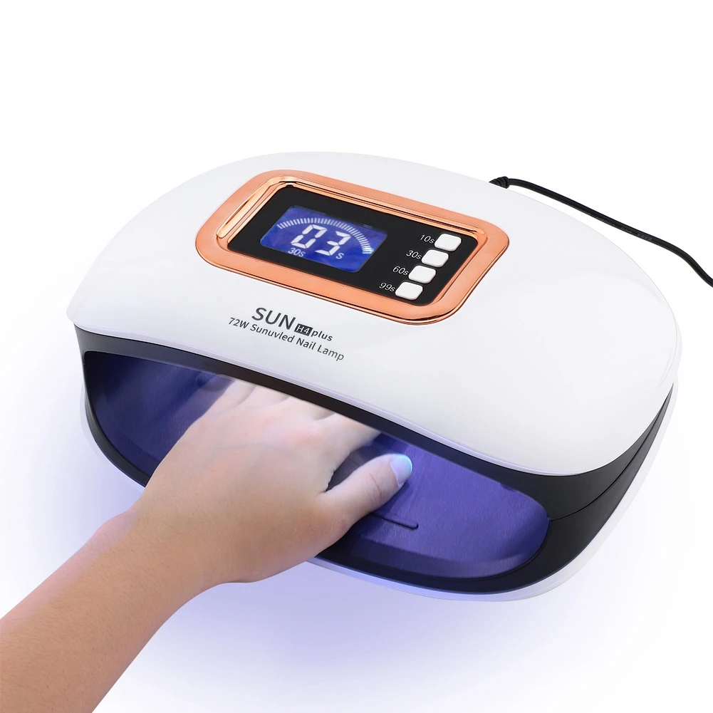

72W Powerful UV LED Nail Lamp for Curing Nail Gels Time Setting Auto Sensor LCD Display EU US UK Plug ec
