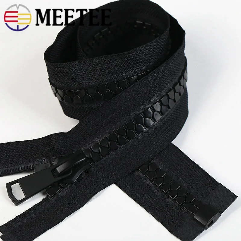 

Meetee 15# Open-end Resin Zipper 70/80/90/100cm Down Jacket Coat Zippers for Sewing DIY Garment Accessories