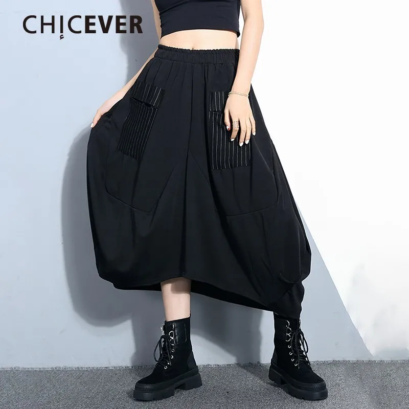 

2019 Spring New Pattern Black Half-body Skirt Woman Will Code Easy Thin A Word Thick And Disorderly Long Fund Stripe Skirt