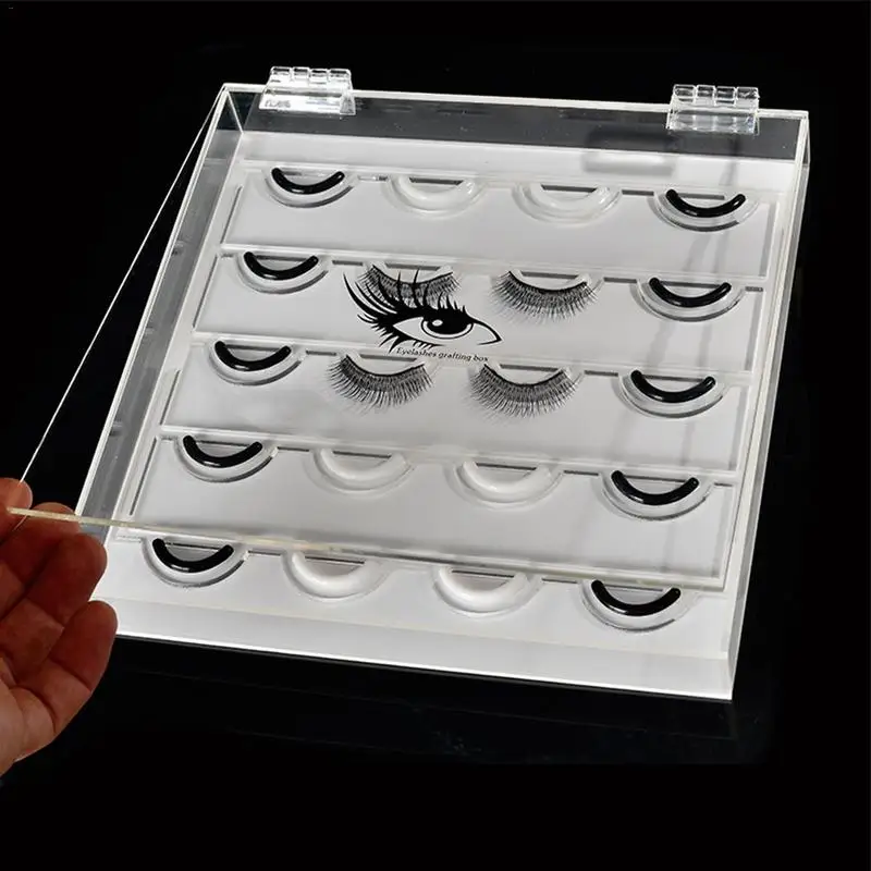 

New Brand Clear Acrylic 10 Pairs False Eyelash Storage Case Box Strip Fake Lashes Organizer Display Stand Makeup Salon Tool