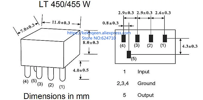 1PCS M55EW IF 455KHZ Ceramic filter LTM455EW
