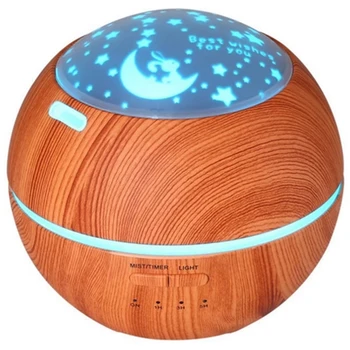 

Us Plug 150Ml Aromatherapy Essential Oil Diffuser, Ultrasonic Humidifier With Wood Grain, Cool Mist And Colorful Projection Ho