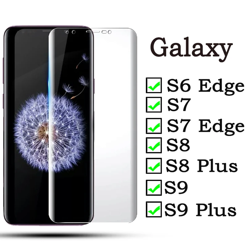 Защитная пленка для galaxy s7 s9 samsung s6 s8 s 7 8 9 9s edge plus 3D изогнутая мягкая с полным