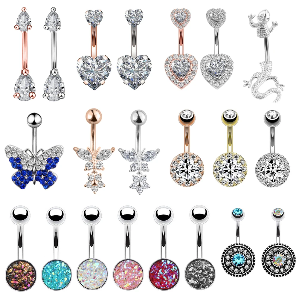 Mix Styles 1pc Belly Piercing Ombligo Resin Belly Button Rings Sexy