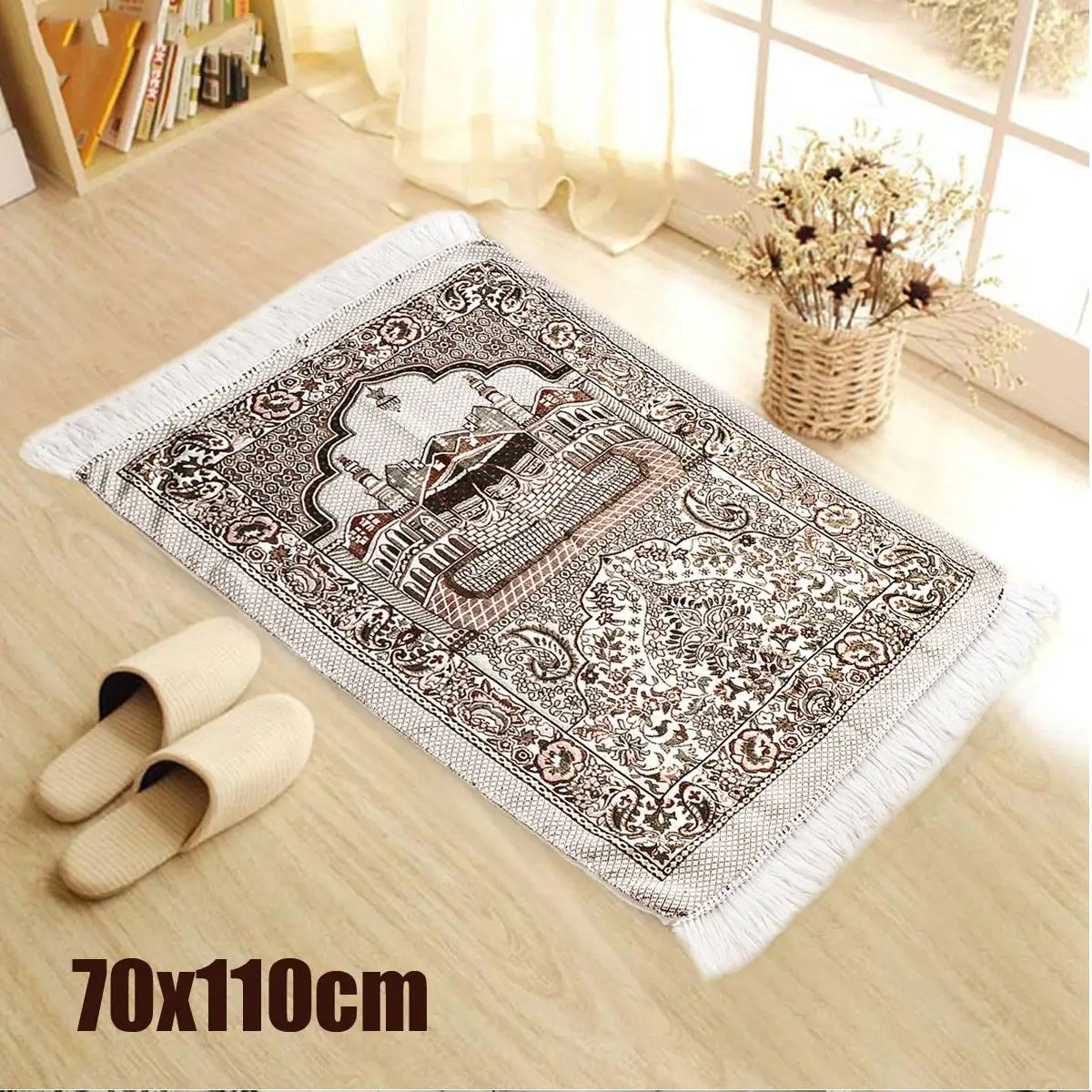 70x110cm Polyester Turkish Islamic Muslim Prayer Rug Carpet Mat Namaz