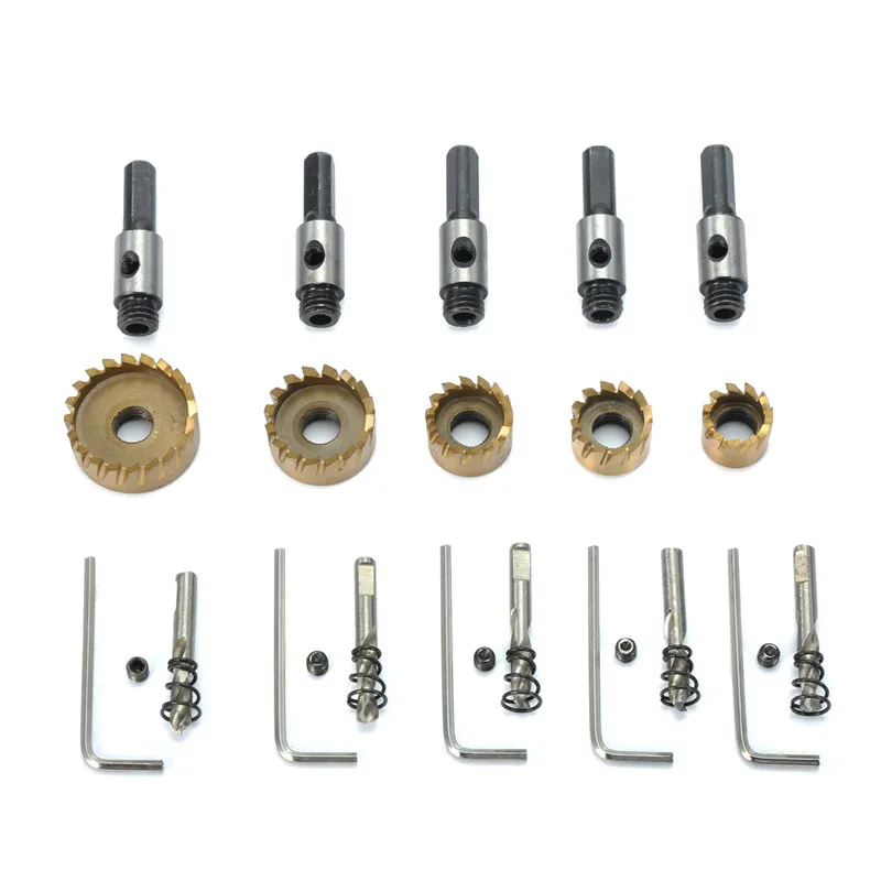 

5Pcs/set Hole Saw Tooth Kit HSS Steel Twist-Drill Bit Cutter Tool Set For Metal Wood Alloy Hole Saw Cutter Power Tools 16-30mm