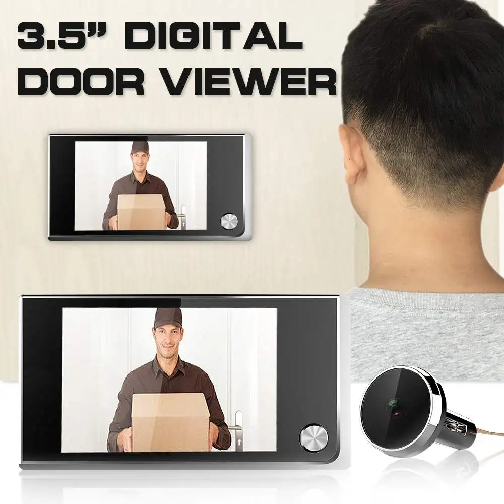 

3.5" Digital LCD Color Peephole Viewer Door Eye Monitoring Camera Security System FIFO HD IR Camera Home Security Guard