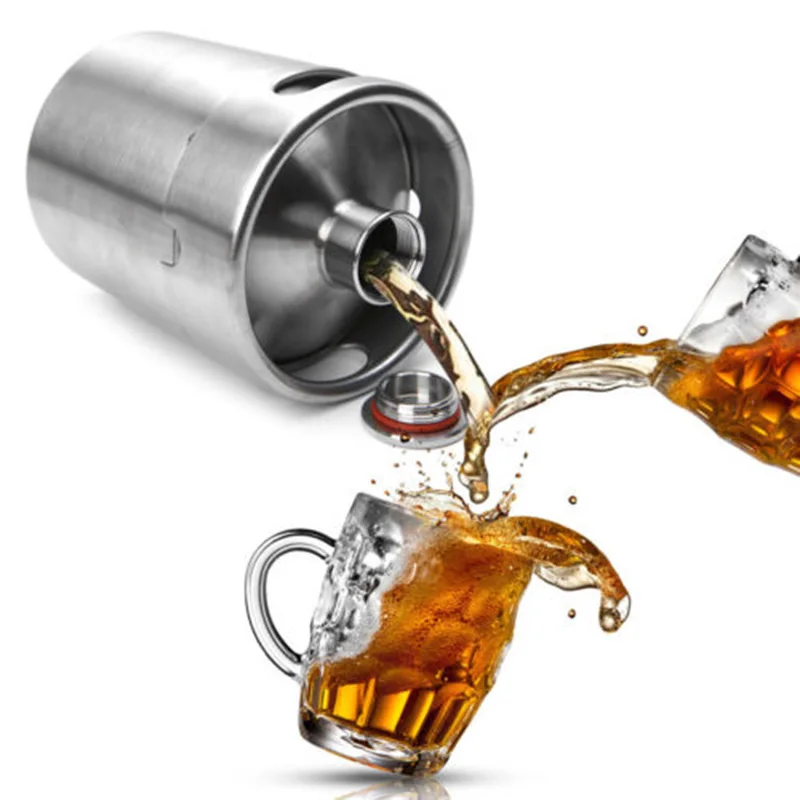 

2L Stainless Steel Homebrew Growler Mini Keg Beer Home Brewing Making Bar Tool (no cups)