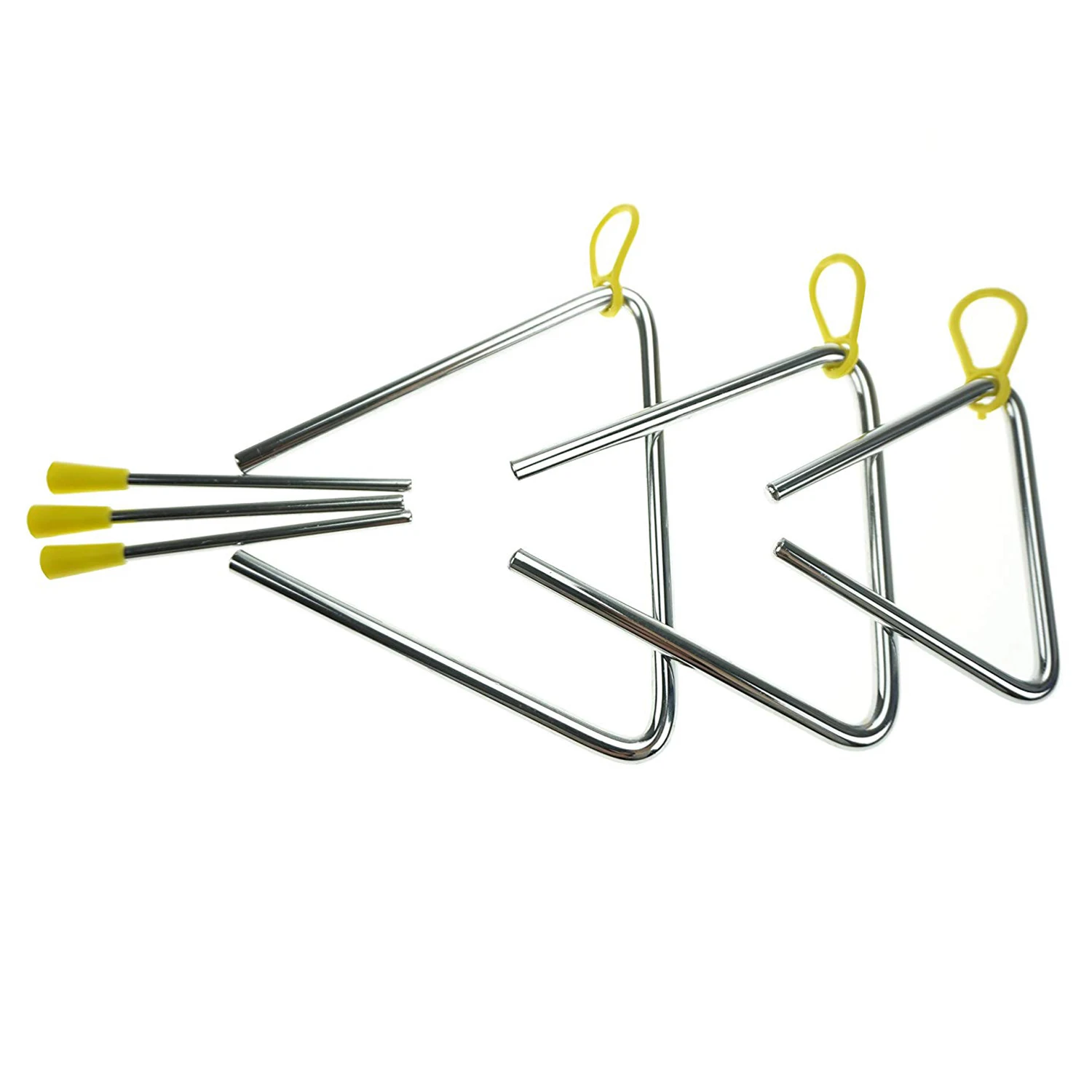 

Steel Rhythm Musical Percussion Triangle-Instruments with Strikers, Set of 3