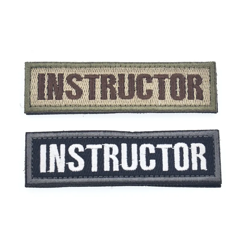 

1PC Military Instructor Patch Emberoidered Patch For Badge Garment Applique DIY Sewing Crafts Drop Shipping