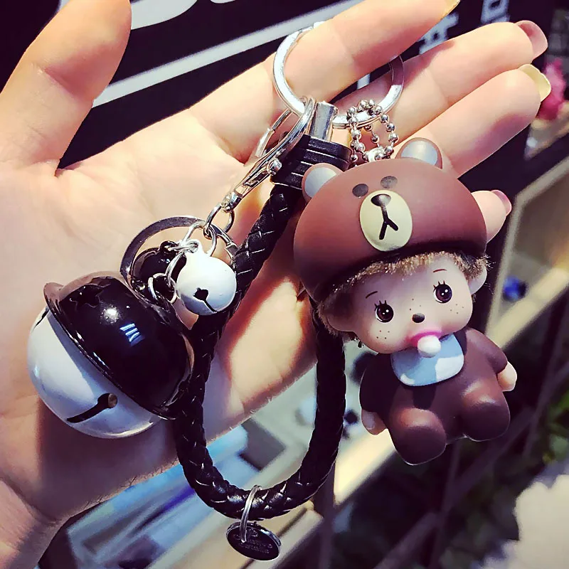 

Hot Sale Cute Cartoon Monchi Doll Keychain Pendant Gifts For Women Child Fashion Creative Couple Boy Girl Key Holder Ring SL105