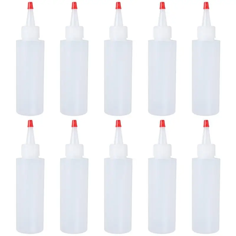 

10pcs Squeeze Bottles Cap Lids with Twist 120ml Squirt Dispensers Containers for Ketchup Mustard Hot Sauces