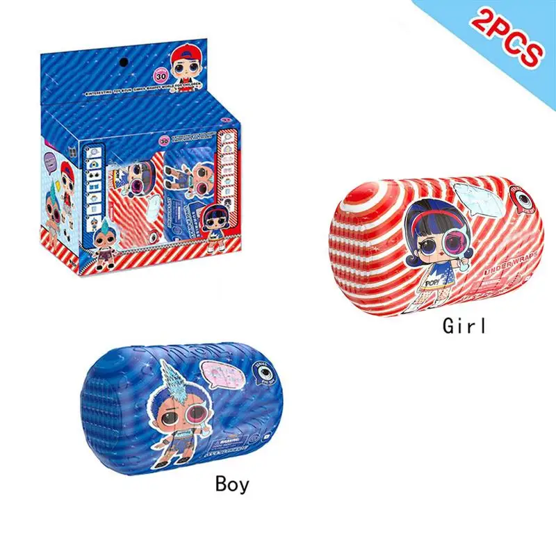 

2PCS/ Set Blue Red Double Ball Doll Innovation Pop Dolls Surprise Eggs Ball Toys For Chilren Girl Boy Birthday Gift