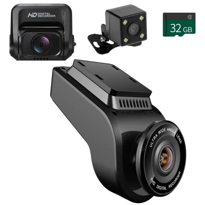 T691C 4K 2160P Автомобильный видеорегистратор камера 1080P FHD Dash Cam с 32 Гб tf-картой двойной объектив с WiFi и gps камера рекордер 170 широкоугольный