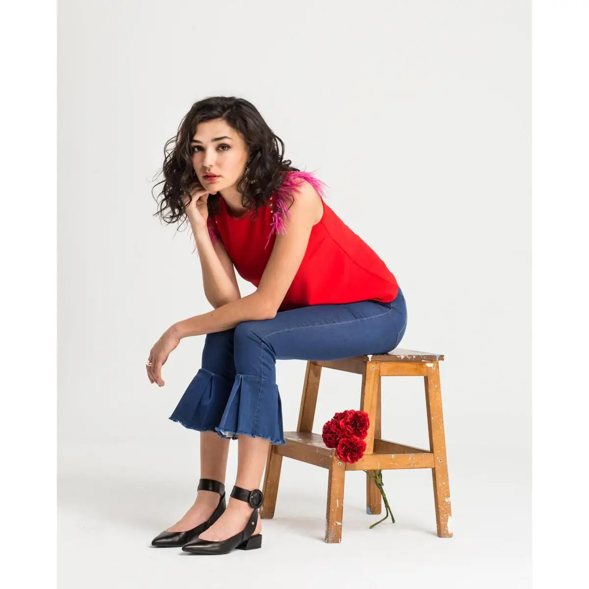 CUPLE WOMAN TEXTILE TROUSERS PANT. Ковбойский маховик ковбой темно синий |Куртки| |