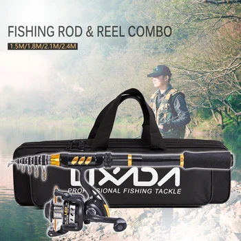 

Lixada Telescopic Fishing Rod and Reel Combo Full Kit Spinning Fishing Reel Gear Organizer Pole Set with 100M Fishing Line Lures