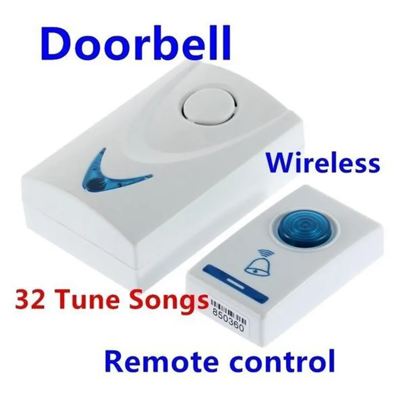 

LED Wireless Chime Door Bell Doorbell & Wireles Remote control 32 Tune Songs Doorbells