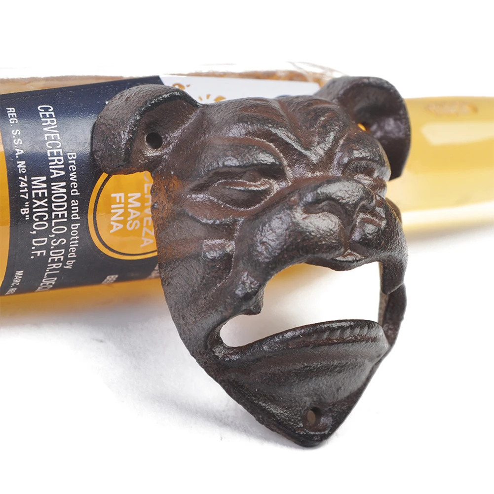 

Dog Head Bulldog Bottle Opener Cast Iron Wall Mount Bottle Opener Novetly Animal Head Shape Beer Opener Vintage