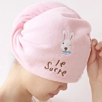 

Eco-Friendly Randomly Color Women Bathroom Super Absorbent Quick-Drying Hair Towel Microfiber Hair Dry Cap