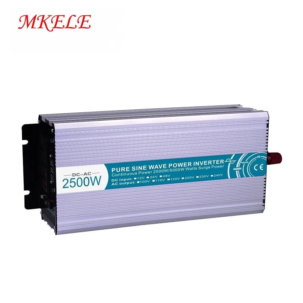 DC 12V 24V 48V к AC 110V 220V инвертор 2500W Чистая синусоида Солнечная энергия цифровой