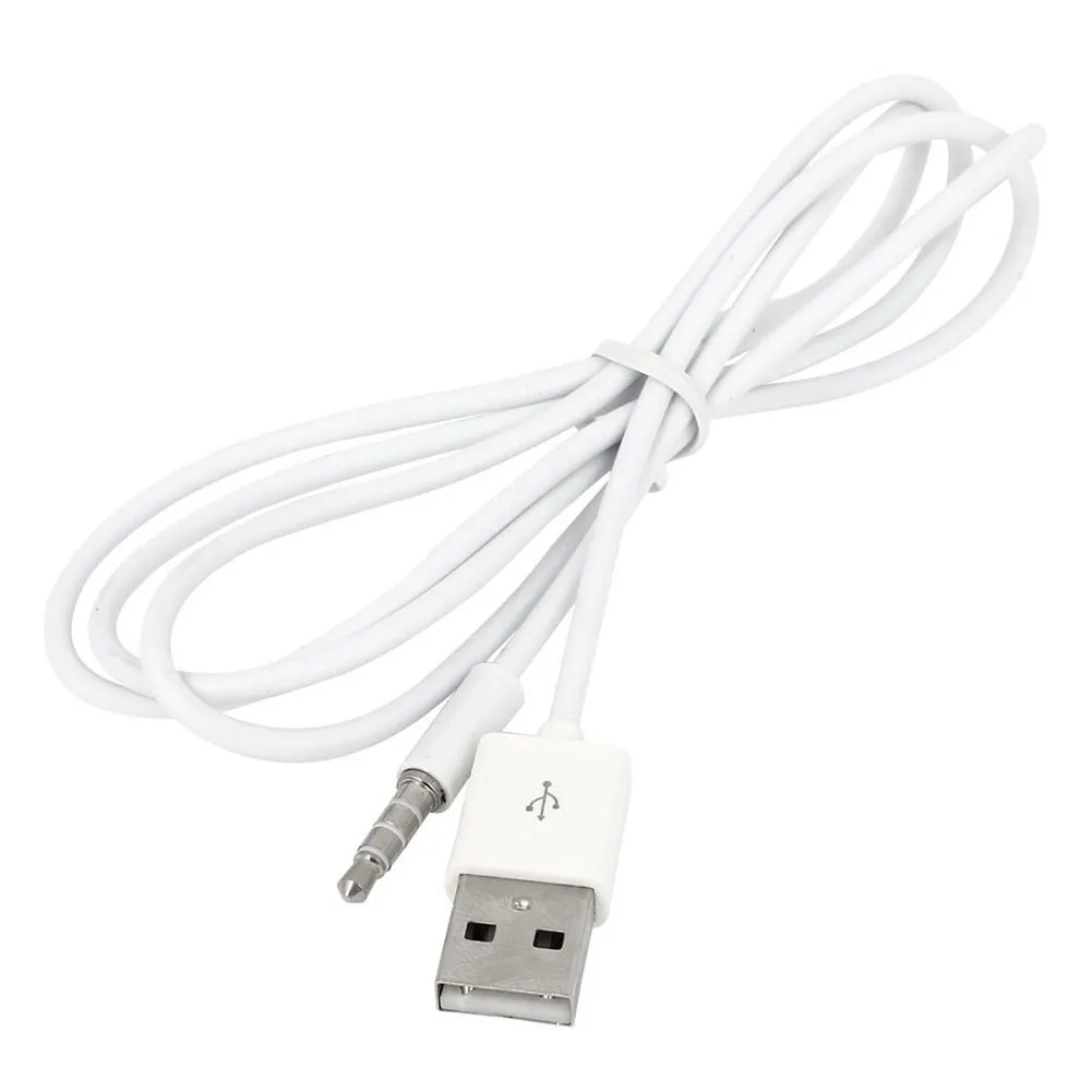 3,5 мм штекер аудио AUX к USB 2,0 Штекер кабель зарядного устройства 1 м белый