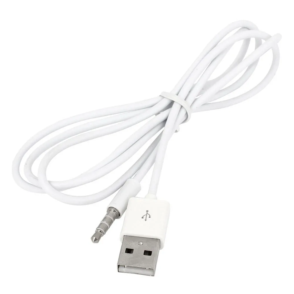 

3.5mm Plug Audio AUX to USB 2.0 Plug Adapter Charging Cable 1M White