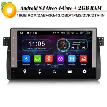 

9" DAB+ Android 8.1 Autoradio Quad Core Sat Nav GPS 4G RDS DVR OBD Car Radio Player WiFi FOR BMW 3 series E46 M3 ROVER 75 MG ZT