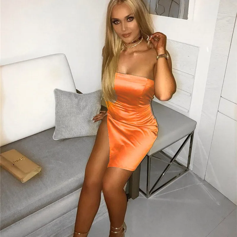 Slaygirl летние сексуальные женские платья вечерние без бретелек высокая талия мини