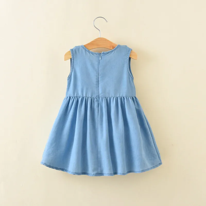 Baby Kid Children Girls Floral Embroidery Dress Denim Jeans Sleeveless Princess Summer Clothes Dresses Blue Color 2-8 year Baby Kid Children Girls Floral Embroidery Dress Denim Jeans Sleeveless Princess Summer Clothes Dresses Blue Color 2-8 year