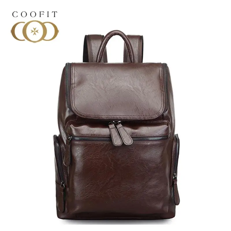 Coofit Nieuwe Aankomst mannen Rugzak Mode PU Leer Waterdicht Grote Capaciteit Rugzak Voor Zakelijke Reizen Winkelen Knappe Coofit Nieuwe Aankomst mannen Rugzak Mode PU Leer Waterdicht Grote Capaciteit Rugzak Voor Zakelijke Reizen Winkelen Knappe