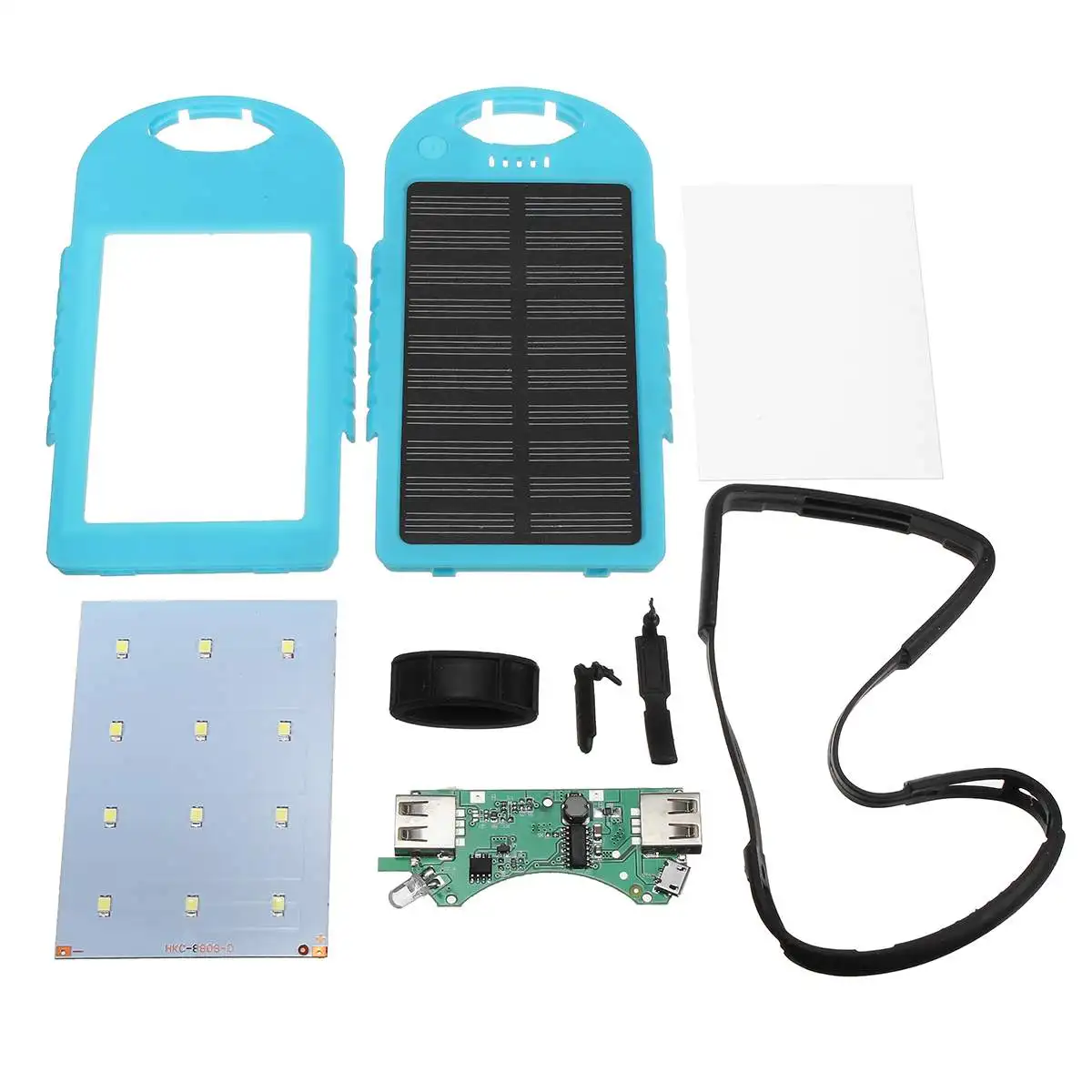 Водонепроницаемый 4000 мАч чехол для солнечной энергии Портативный двойной USB светодиодный внешний аккумулятор зарядное устройство DIY чехол для кемпинга