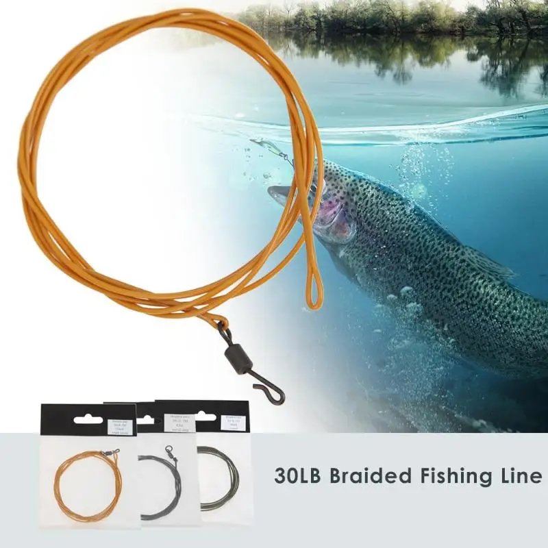1 m الكارب خيط صنارة الصيد كيفلر 80LB/30LB Hooklink الشعر تزوير الدنيس التنش الخشنة الأسماك معالجة اكسسوارات خيط صنارة الصيد s Pesca أدوات