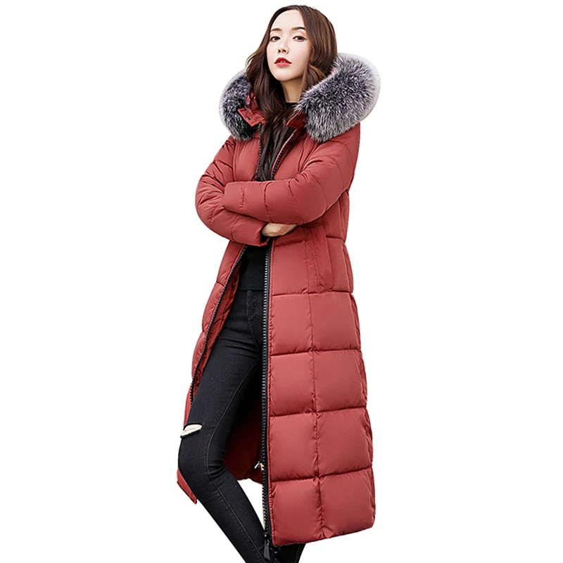 2018 Fur Collar Plus Size 3XL Women Winter Coat Female
