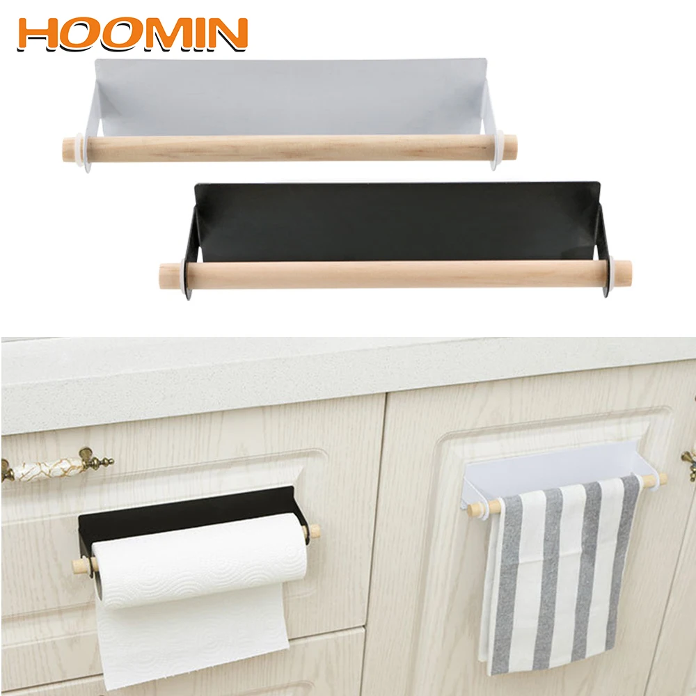 

HOOMIN Shelf Wrought Iron Paper Towel Holder Towel Holder Bathroom Hanging Shelf Paper Towel Storage Rack