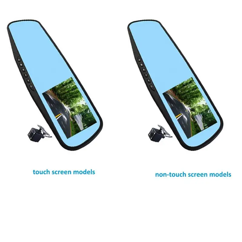 

Backup Camera 4.3 Inch Recorder Touch Screen Mirror Front Rear Backup Reverse Dual Camera Vehicle Driving Recorder HO6S