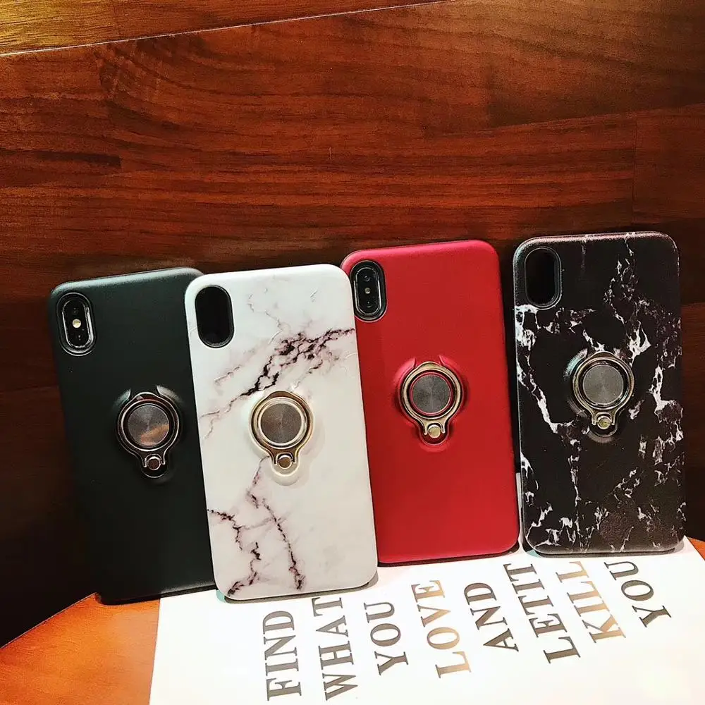 

10pcs/lot Mutil-function Built-in Ring Holder Stand Phone Case Full Cover For iPhoneXs max 8plus 6s 7plus Body Heavy Protection