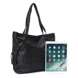 Женская сумка через плечо, сумка-тоут, сумка-мессенджер с заклепками, Черная