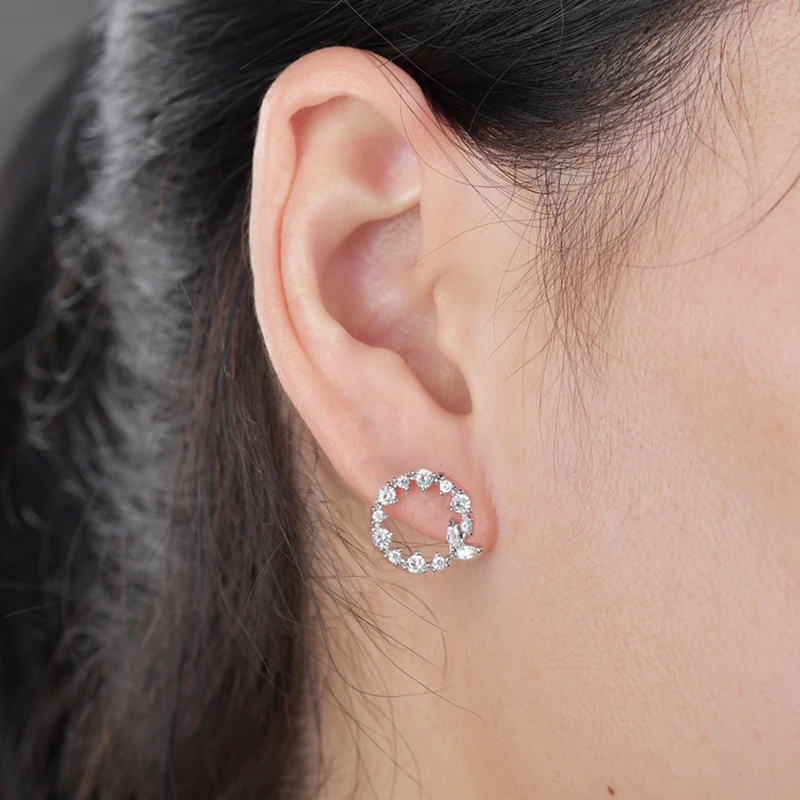 

Fashion Simple Silver Color AAA Cubic Zircon BowKnot Stud Earrings For Women Wedding party Jewelry Dropshipping