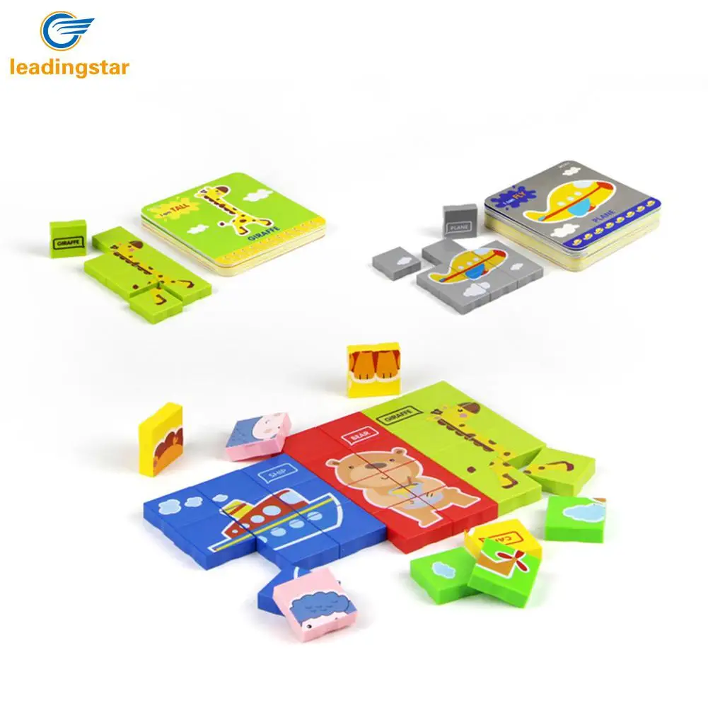 

Children Creative Traffic Animal Building Block Learning Card Construction Toy Set